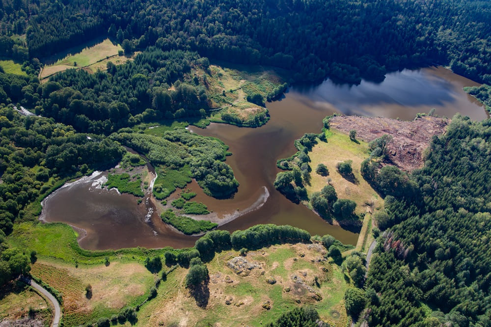 Photo du "PROJET TACT - Levée de terre sur la retenue du Tact : décantation et phyto-épuration innovante pour améliorer la qualité d’eau". EDF HYDRO CENTRE ©Chris Bogaerts