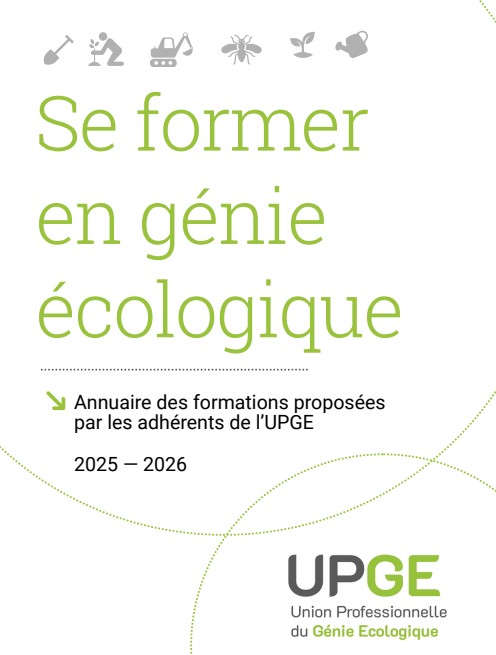 Page de garde de l'annuaire des formations continues en génie écologique proposés par les adhérents de l'UPGE